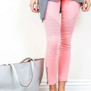 Coral Moto Jeggings